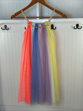 Meri Meri Rainbow Tulle Princess Dress Girls 5-6Y Party Costume